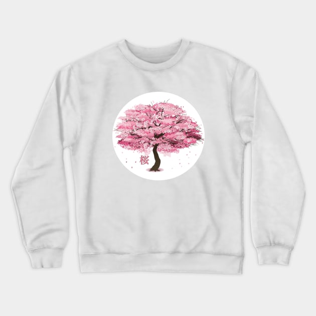 Sakura Tree Crewneck Sweatshirt by Woreth